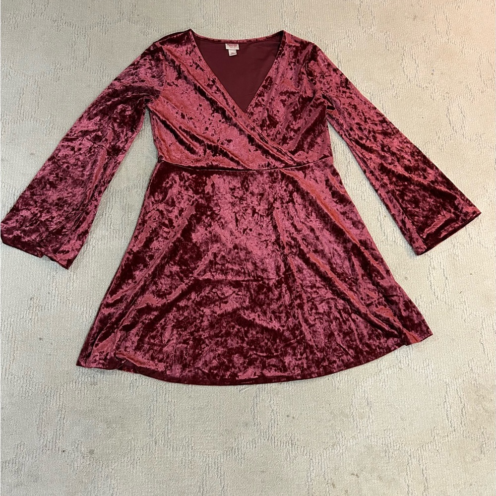 Mossimo Supply Co. Burgundy Velvet Dress